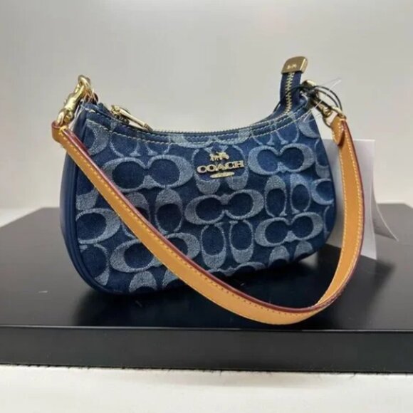 Coach Teri Mini Crossbody Bag In Signature Denim Crossbody - Picture 5 of 6